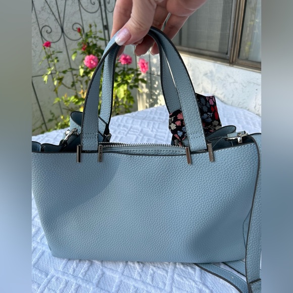 Steven Madden Blue Crossbody Bag with Mini Embossed Scarf Decor - Picture 6 of 8